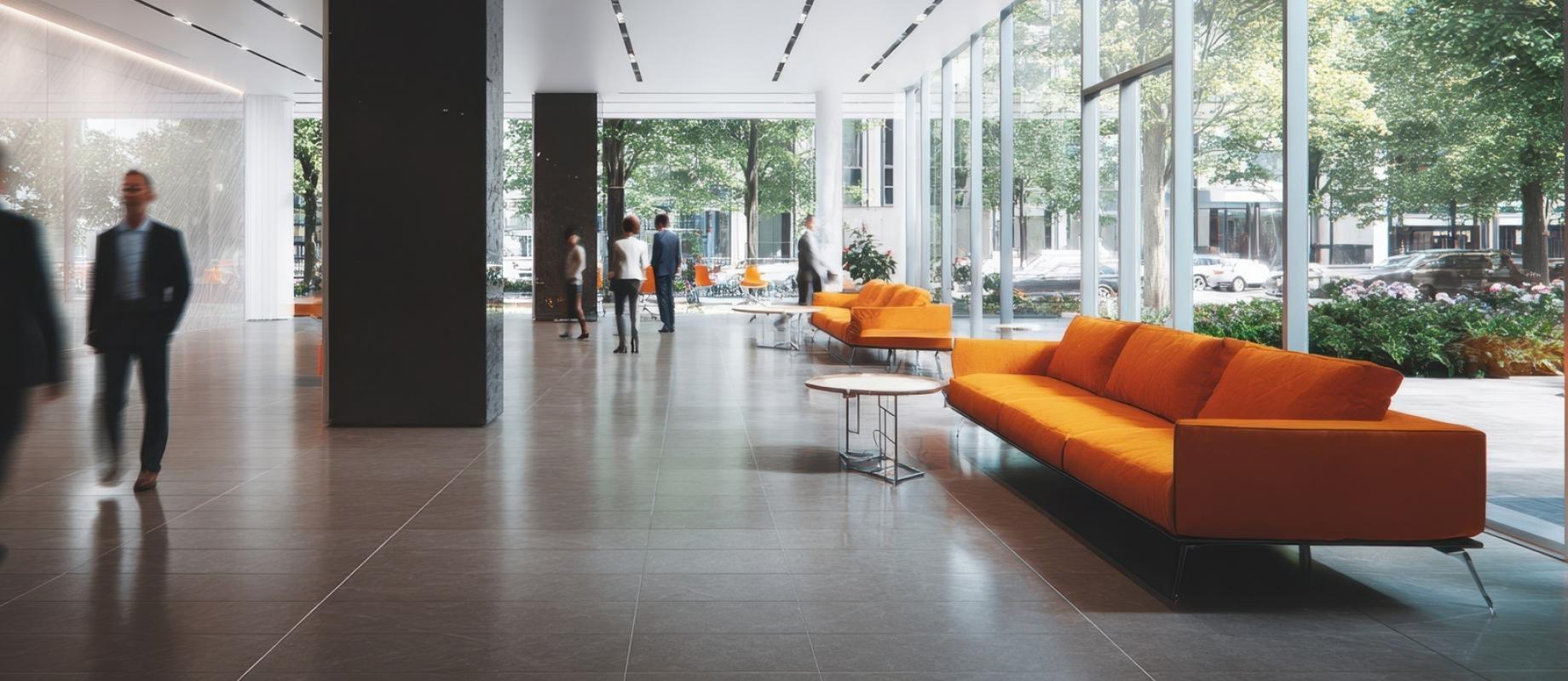 Apartment block lobby